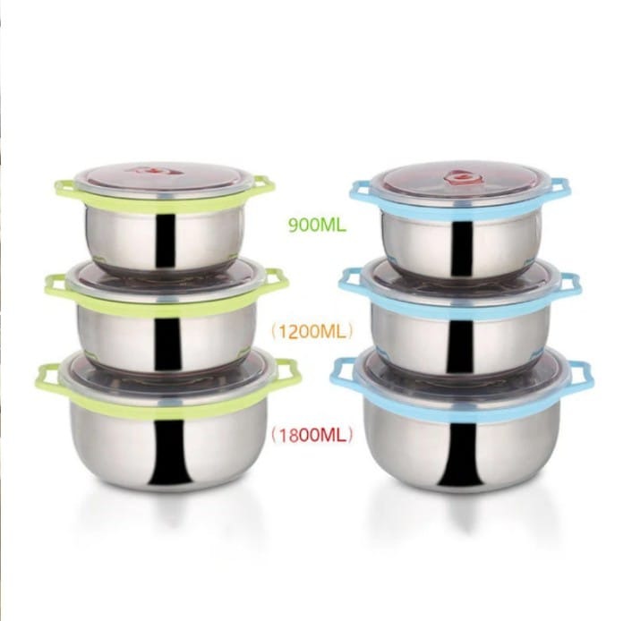 3 pcs set Stainless Steel Bowl with Airtight Lid