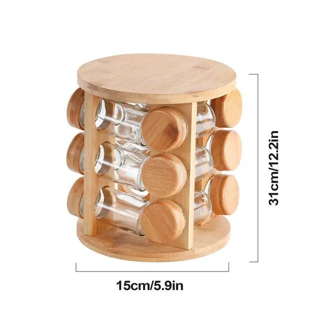 8 Pcs Wooden Seasoning Rack