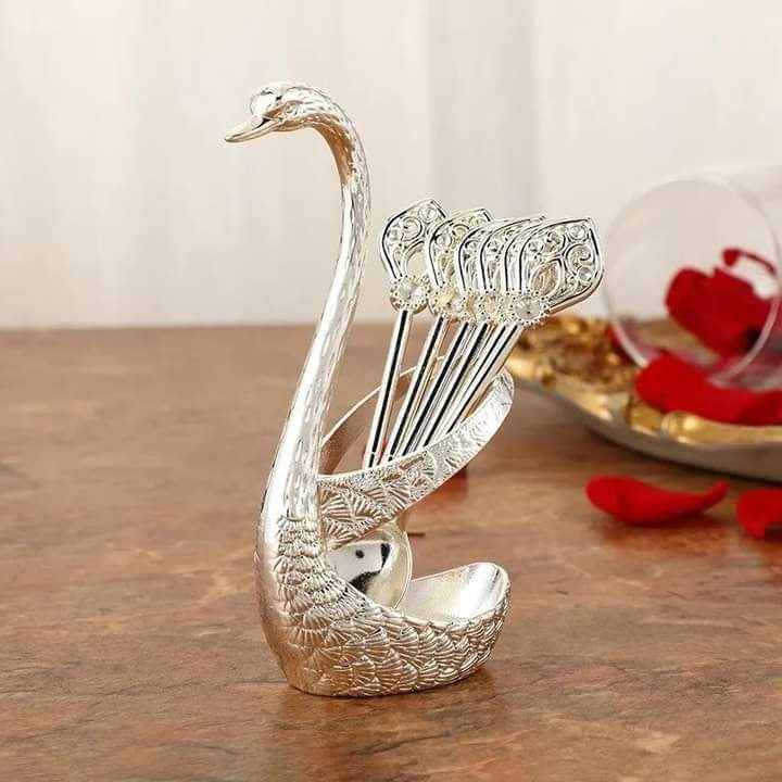 6 pcs Stainless Steel Creative Spoon Set With Stand