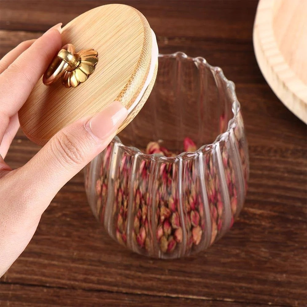 Round Airtight Glass Jar With Hook