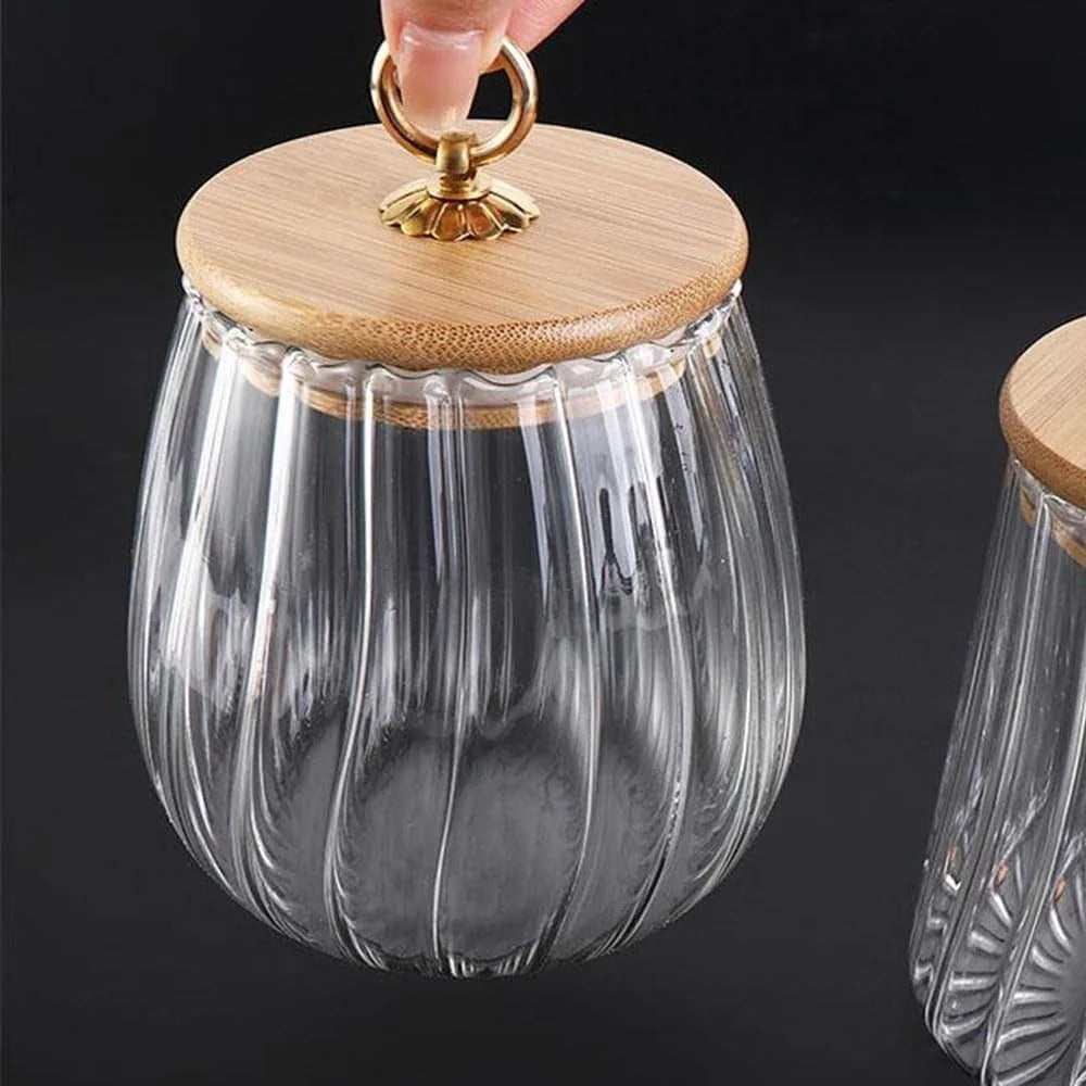 Round Airtight Glass Jar With Hook