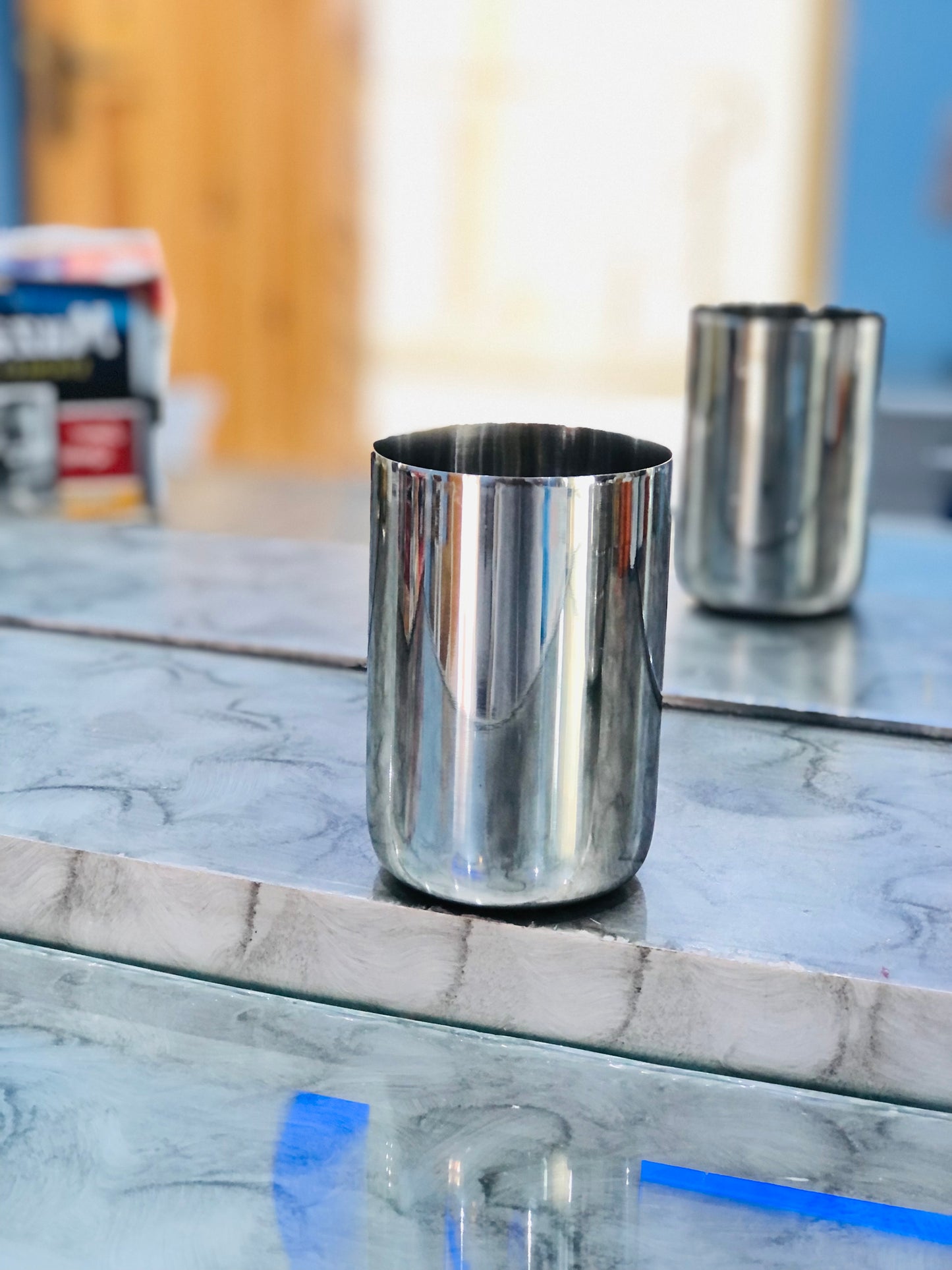 6pc Stainless steel high quality glass