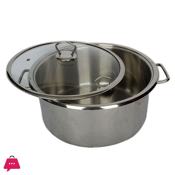 Alpha Cooking Pot degchi glass lid double bottom stainless steel Heavy Quality 16cm to 40cm