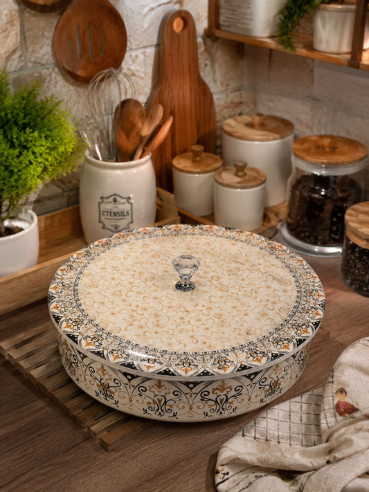 melamine naan box a marble-patterned design