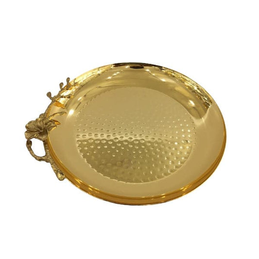 12 Gold Plated Round Cake Serving Plate