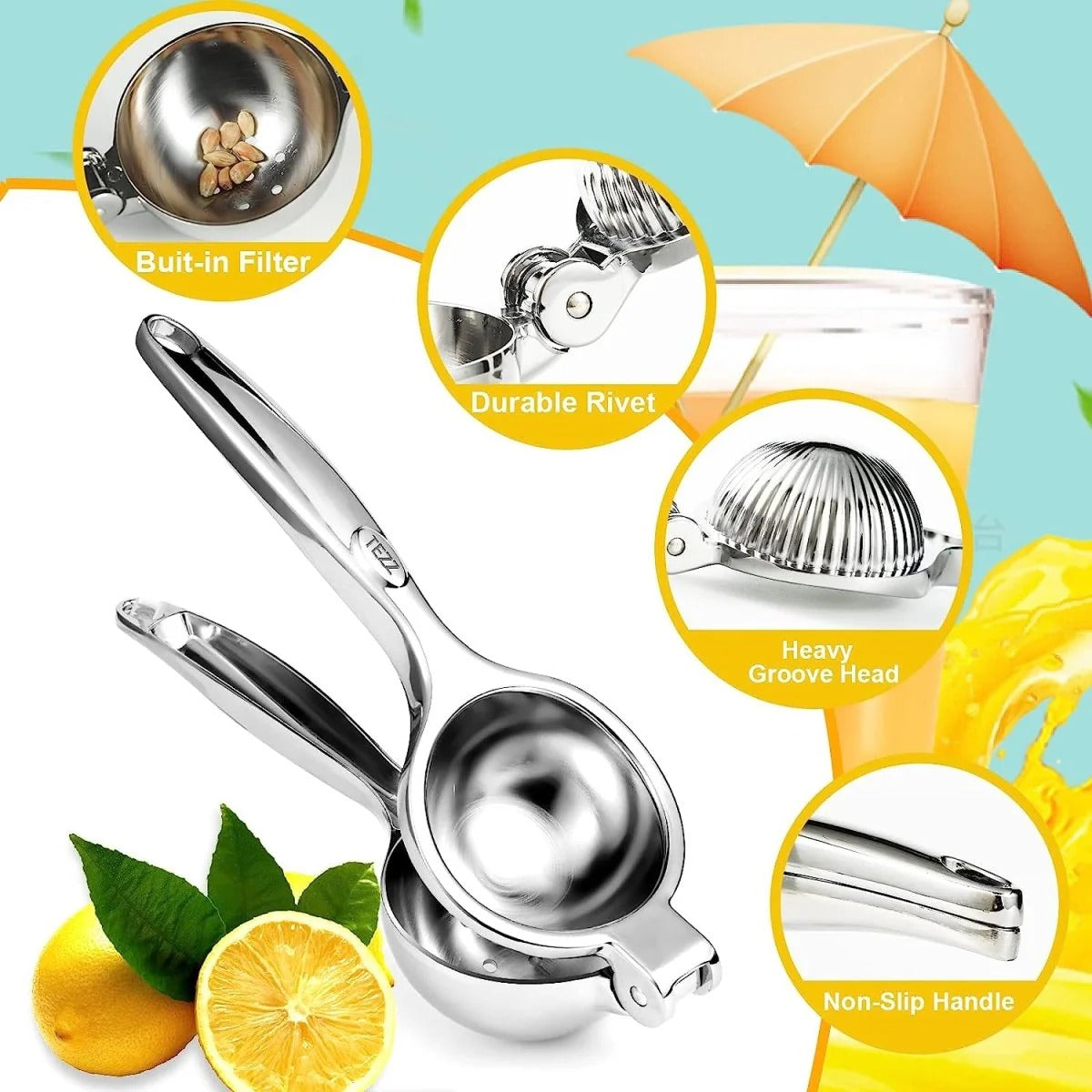 heavy duty Stainless Steel Citrus Press Lemon Squeezer