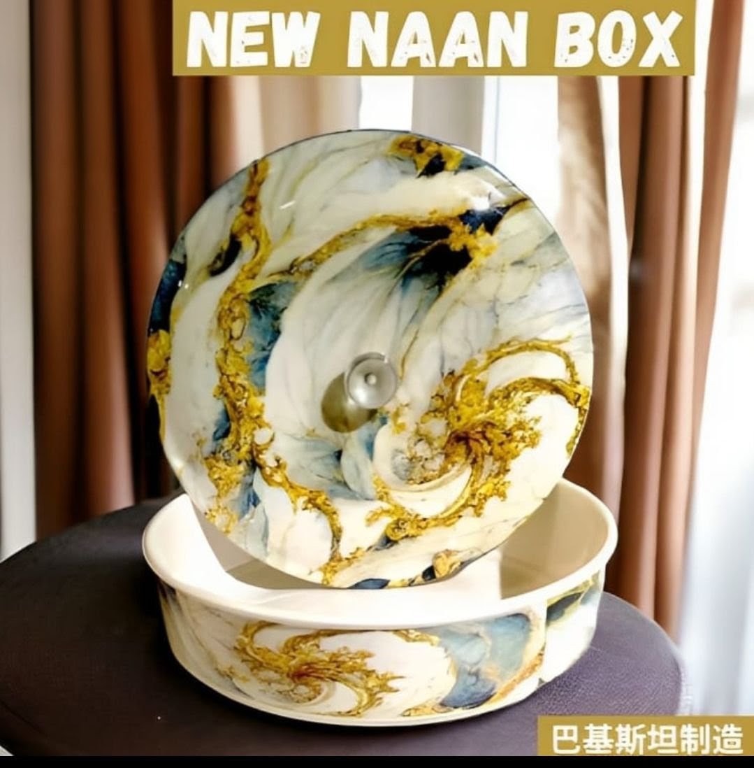 melamine naan box a marble-patterned design