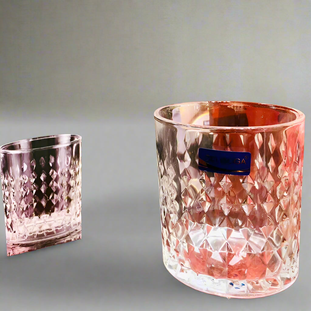 Delisoga Glass Emboss Design Tumbler Set of 6