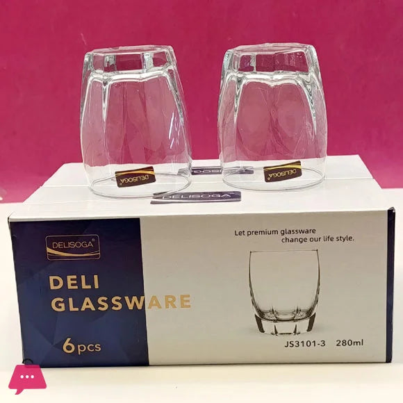 Delisoga Premium 6pcs Glass Set Capacity 280ml
