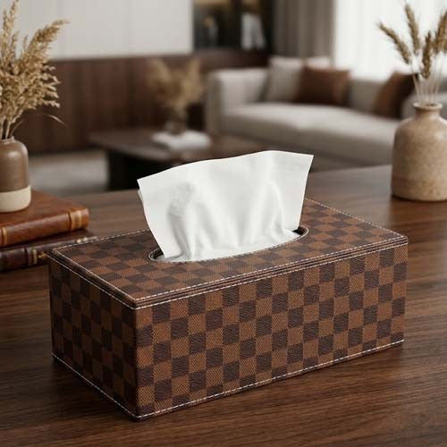 Pu leather tissue box.