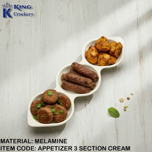 Malamine white Appetizer 3 portion