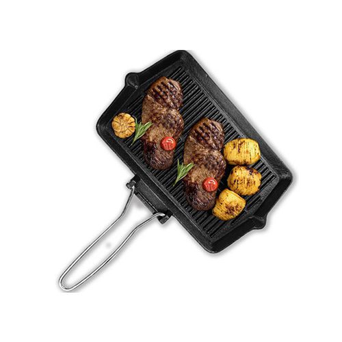 Cast iron Imported grill pan for stakes bbq