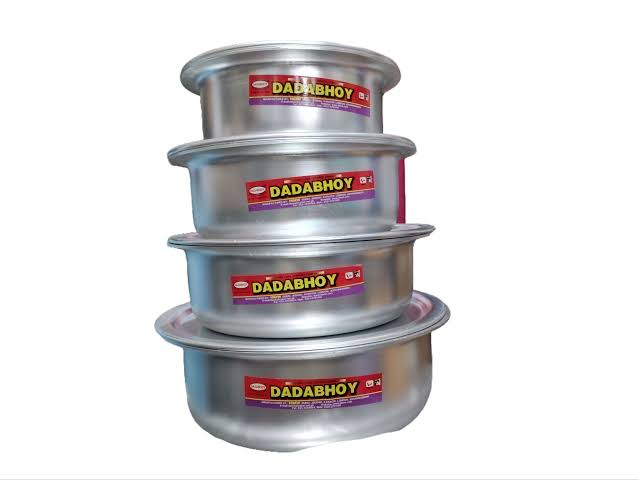 Silver aluminium lagan flat bottom heavy quality 14 sizes