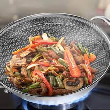 Honeycomb steel karahi without lid
