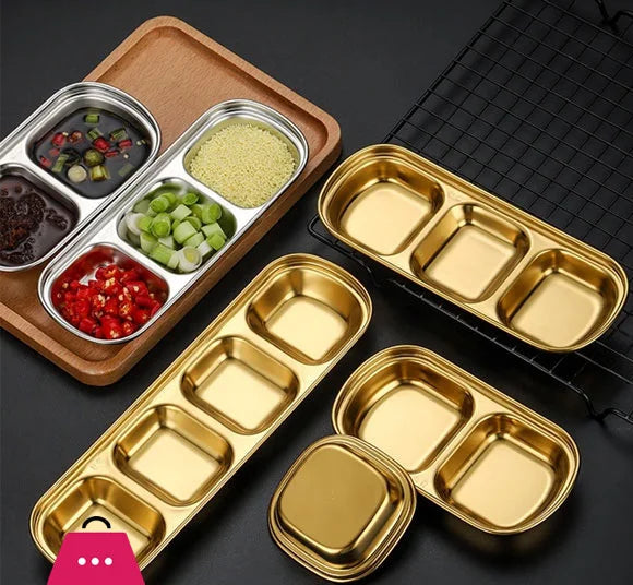 Stainless Steel golden pickle sauce tray partition
