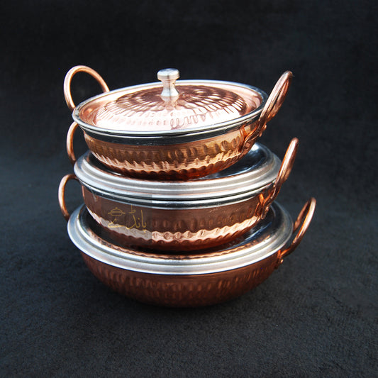 Serving Pure Copper KARAHI inside stainless steel