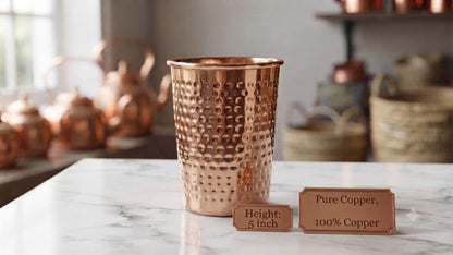 Pure copper hammered glass