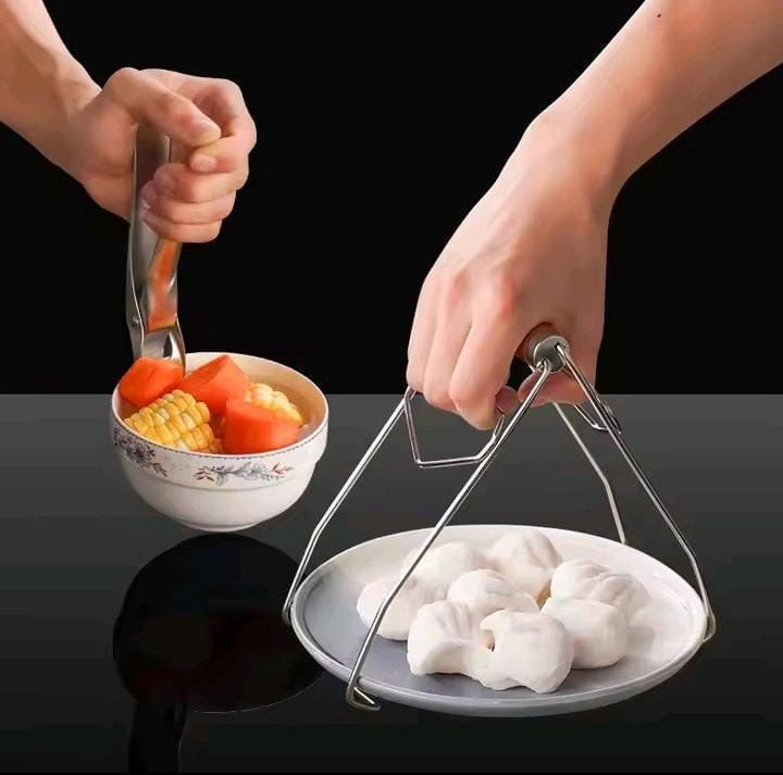 Stainless Steel Kitchen Clamp Multi-Function Dish Plate Bowl Holder Steamed Dish Clamp Soup Pot Holder Home Use