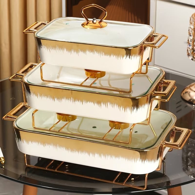 Luxury Buffet Serving Dishes 3pc Set
