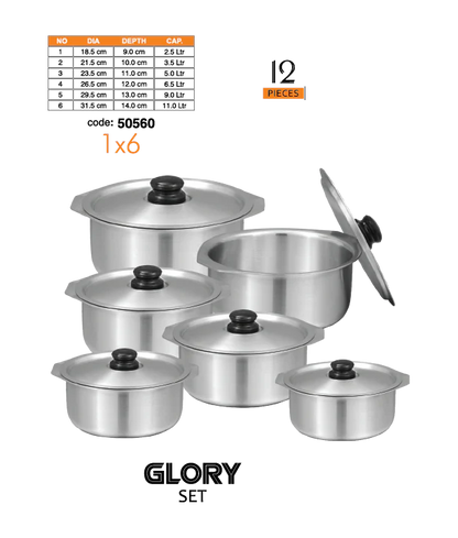 Sonex Stainless STEEL Glory Set 12 pcs