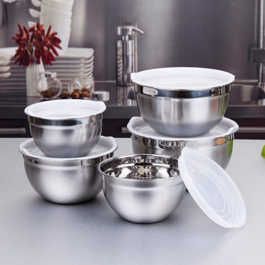 5Pcs Stainless Steel Airtight Bowl Set Heavy