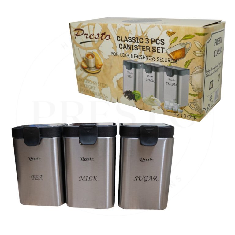 3pcs Set Stainless steel Airtight Canister storage box tea milk sugar 450gram capacity