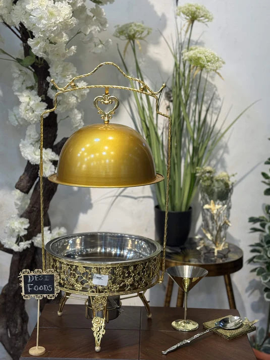 Buffet Food Warmer Golden Chaffing Dish with burner luxury