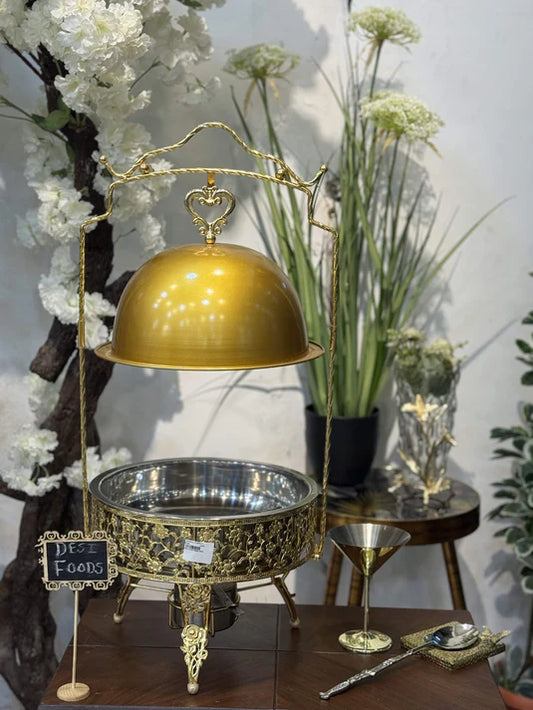 Buffet Food Warmer Golden Chaffing Dish with burner luxury