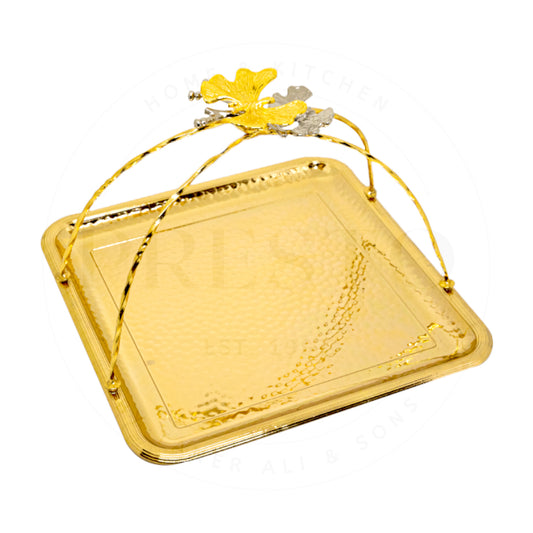 Butterfly handle golden basket for gift best quality
