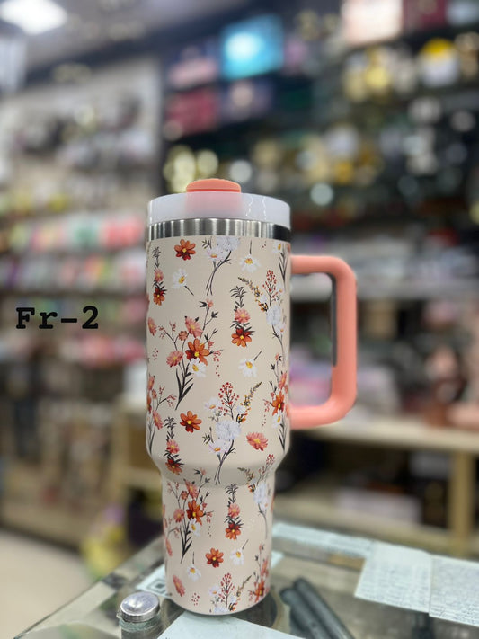 1200ML 40oz Flower design thumbler