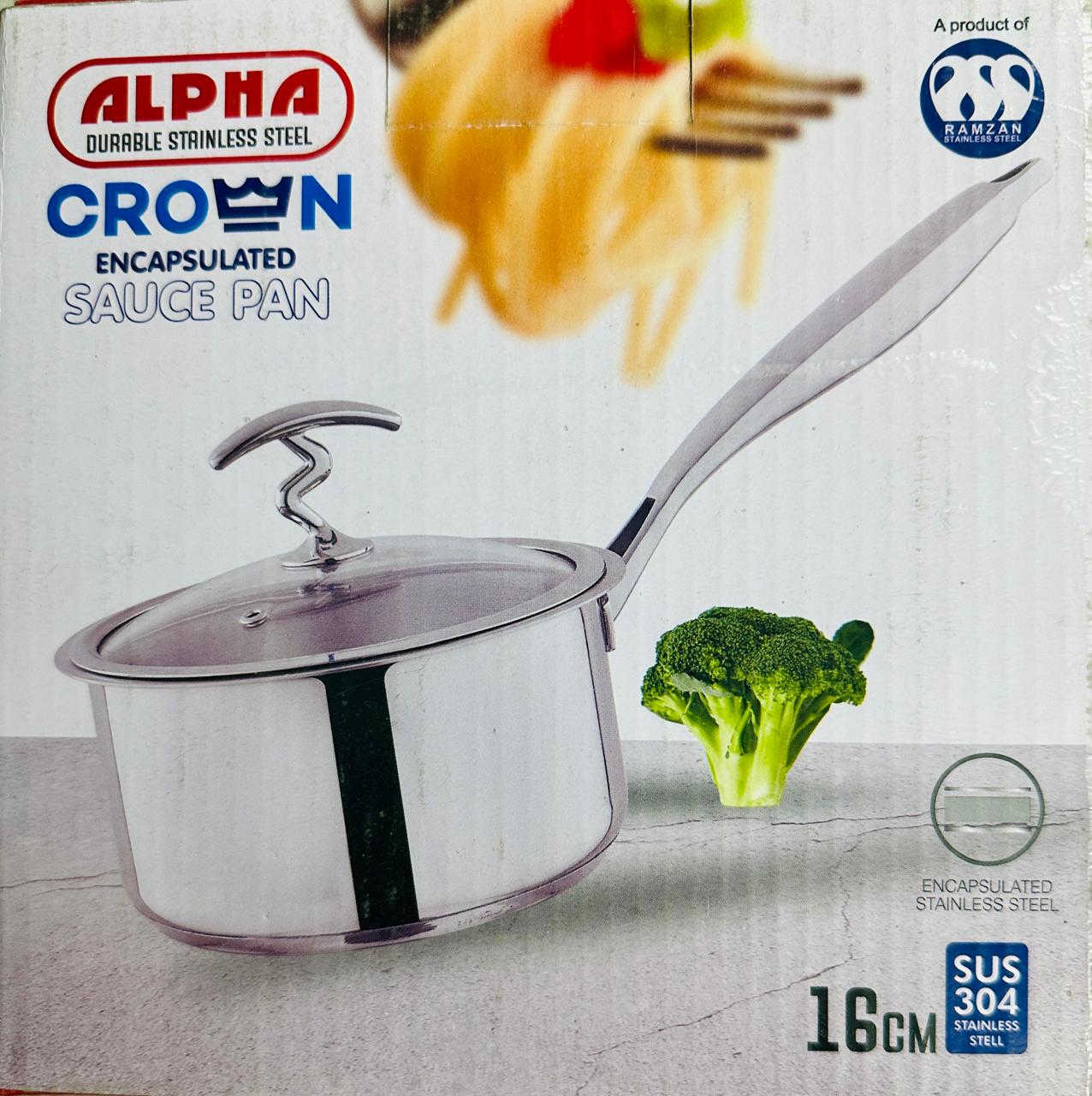 Alpha crown SUS304 saucepan heavy steel grade and healthy