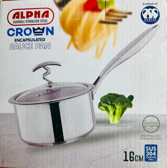 Alpha crown SUS304 saucepan heavy steel grade and healthy