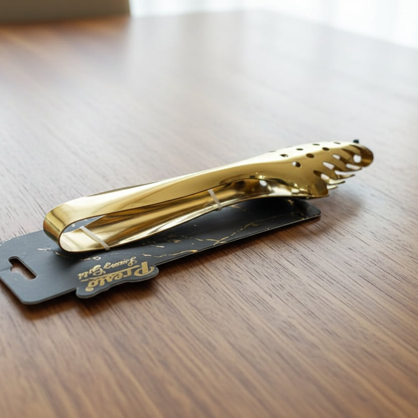 Golden Color Stainless steel heavy Serving Tong chimta beautiful luxury