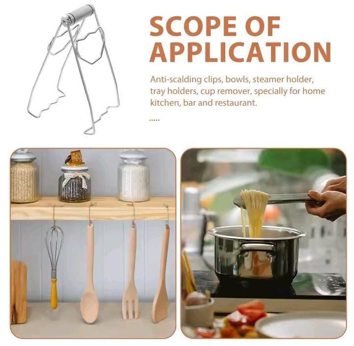 Stainless Steel Kitchen Clamp Multi-Function Dish Plate Bowl Holder Steamed Dish Clamp Soup Pot Holder Home Use