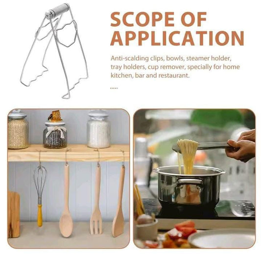 Stainless Steel Kitchen Clamp Multi-Function Dish Plate Bowl Holder Steamed Dish Clamp Soup Pot Holder Home Use