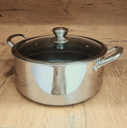 Stainless steel honey comb lazer cooking pot.