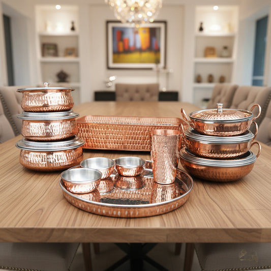Serving copper handi inner outer stainless steel guaranteed for serving
