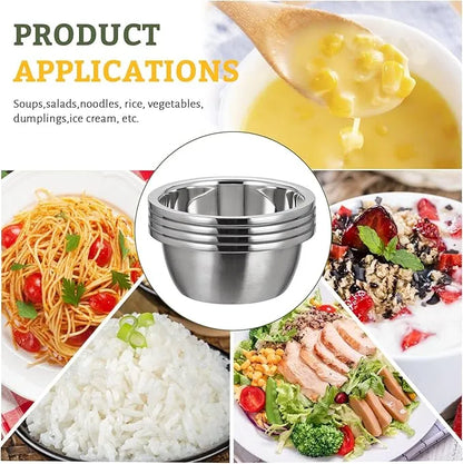 SUS304 Serving Bowls for Salad Rice Gravey