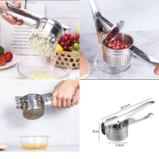 Stainless steel manual fruit masher hand squeezer