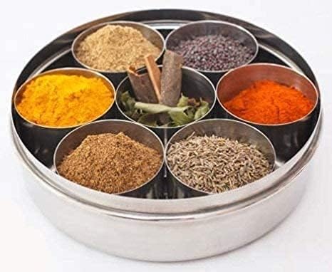 Premium Stainless steel spice box with Steel lid