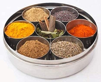 Premium Stainless steel spice box with Steel lid