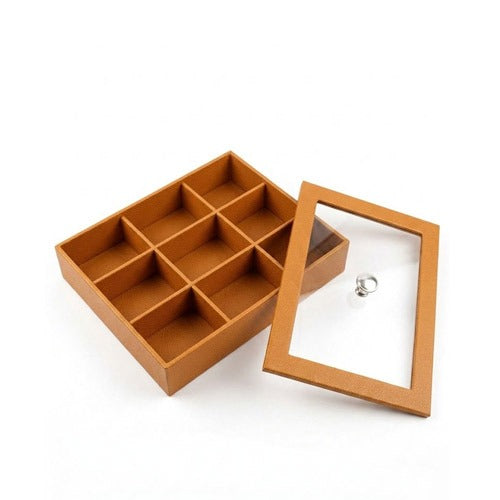 leather dry fruit & candy box with lid.