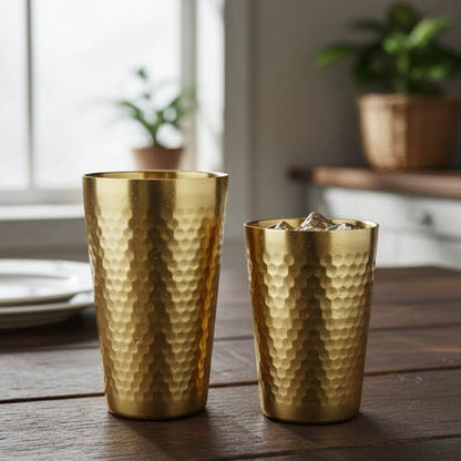 Golden double wall glass.
