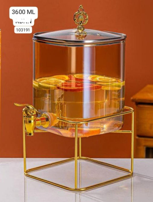 Water Dispenser Glass material Iron stand
