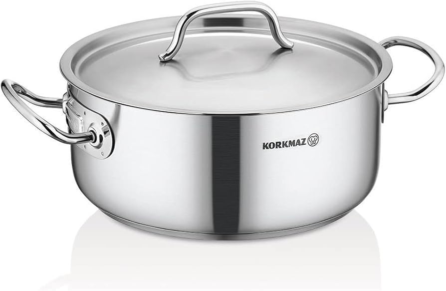 hshome.pk korkmaz turkey casserole cookware set stainless steel 18/10 grade imported
