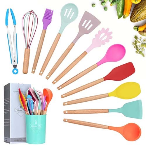 12 pcs selicon multi spoon set.