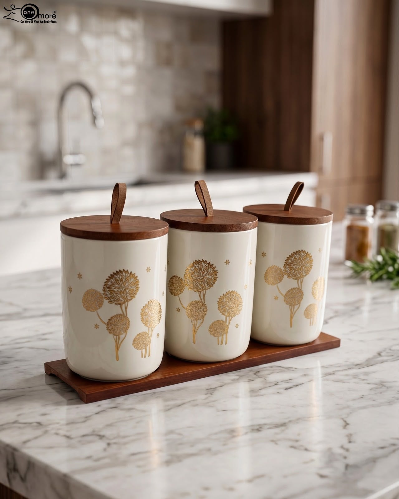 Ceramic Kitchen Canister Jar Set