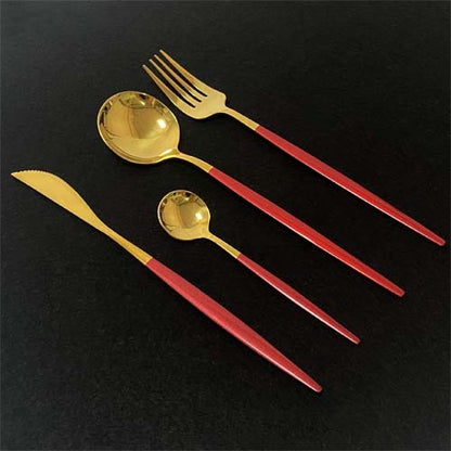 Imported 24 pcs cutlery set with different vibrant colour