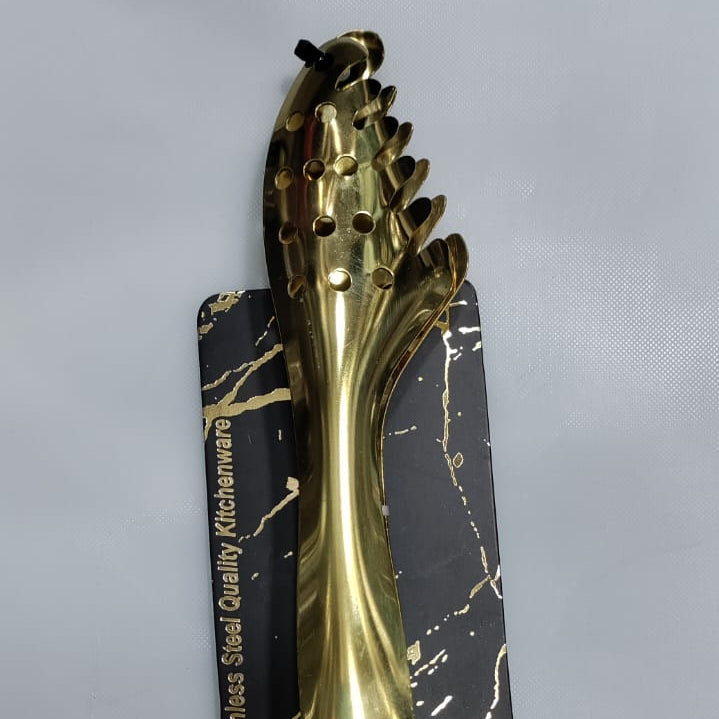 Golden Color Stainless steel heavy Serving Tong chimta beautiful luxury