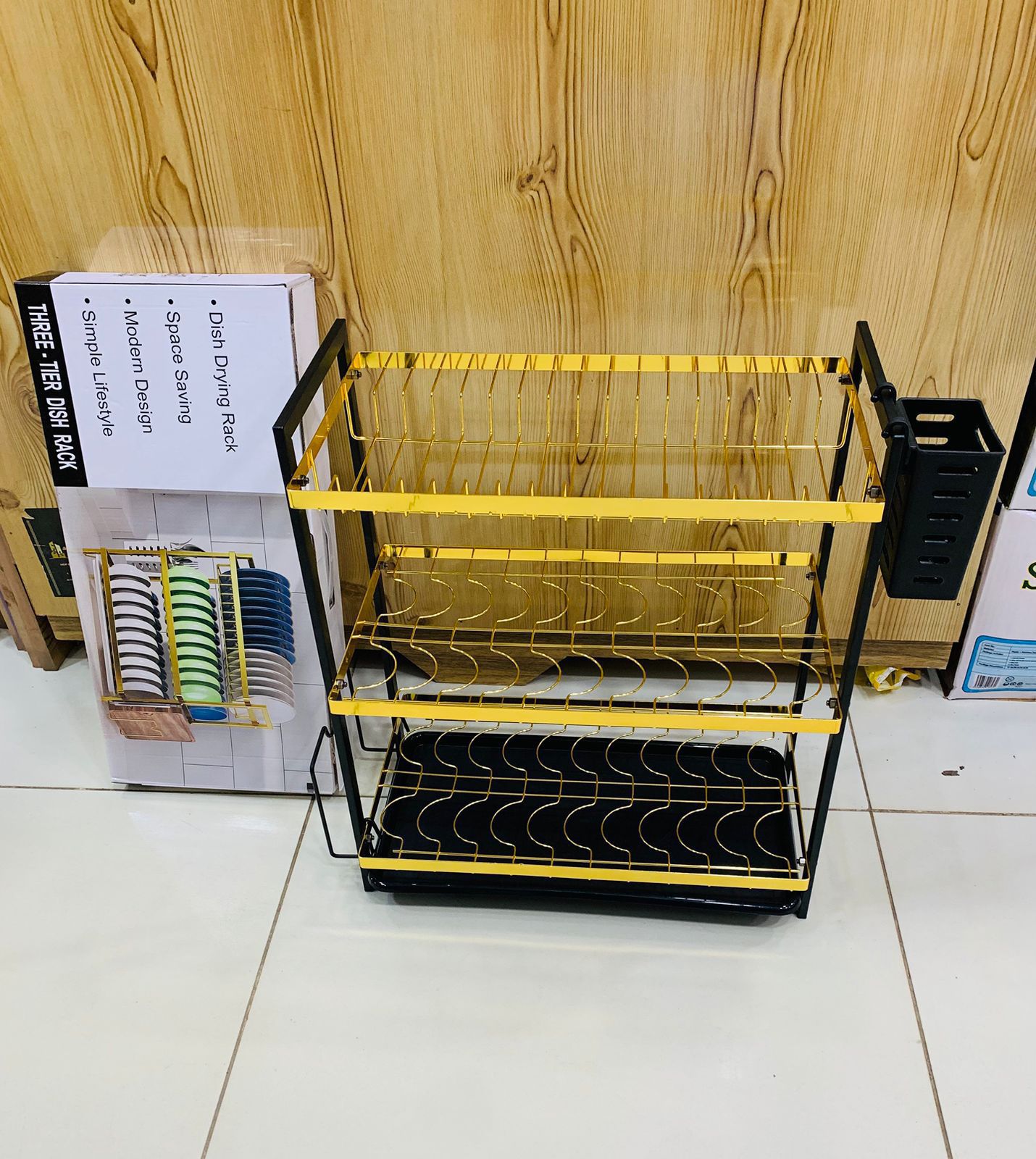 Door-Type Double-Layer Dish Rack (Flat Wire Style)